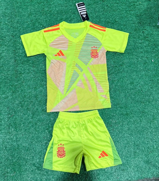 24/25 Kids Argentina Goalkeeper Fluorescent Green Size 16-28