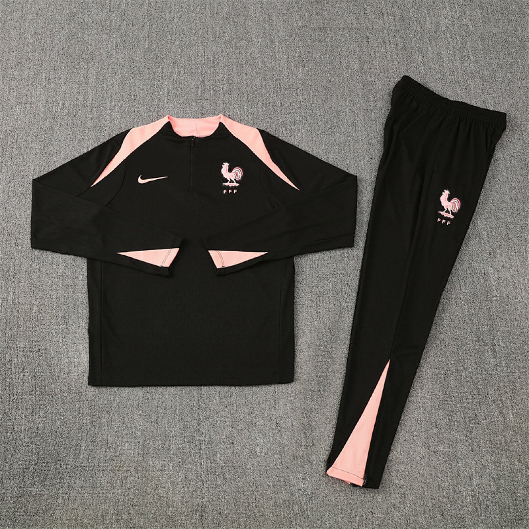 /26 France Black Half Pull Training Suit (Adults&amp;Kids)7