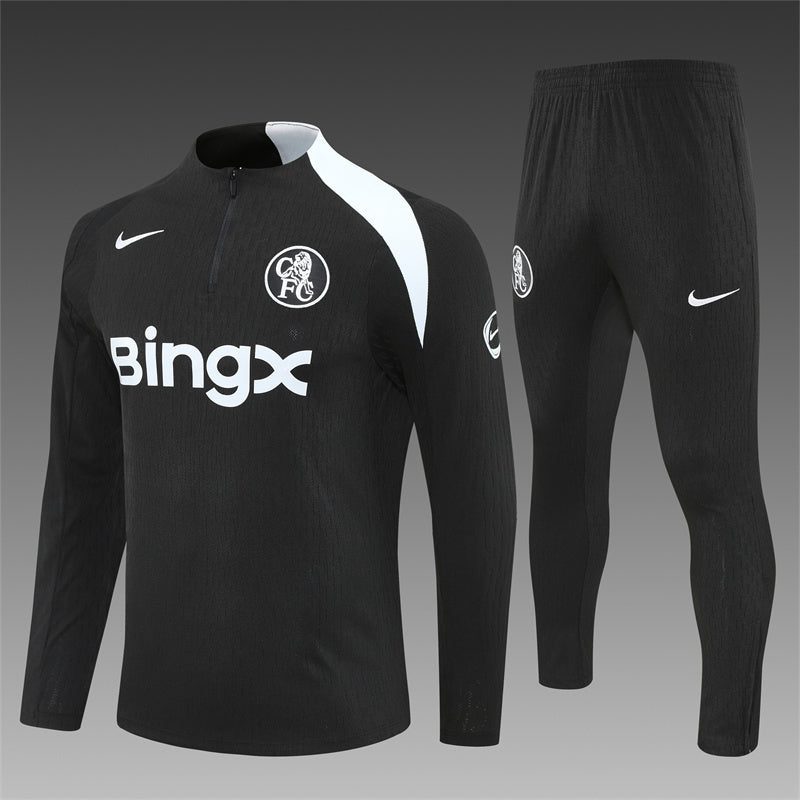 2025/26 Chelsea Black Half Pull Training Suit (Adults&amp;Kids)