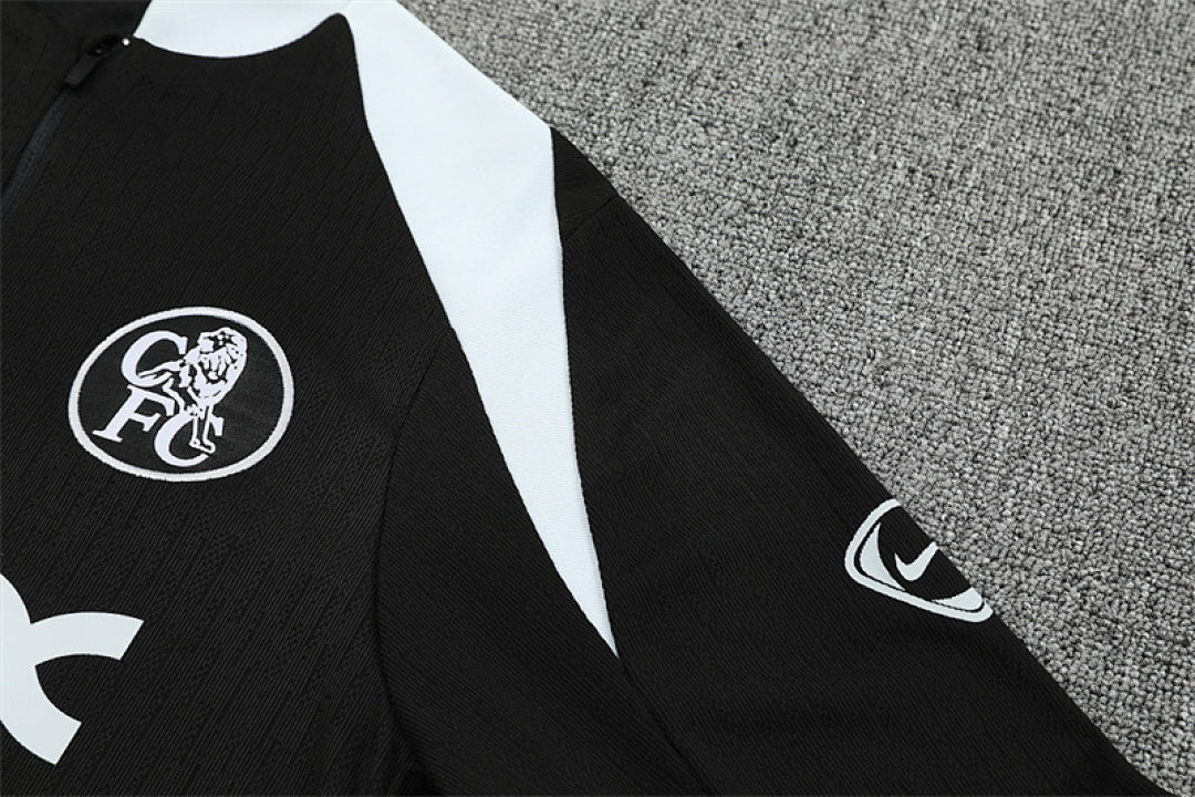 /26 Chelsea Black Half Pull Training Suit (Adults&amp;Kids)7
