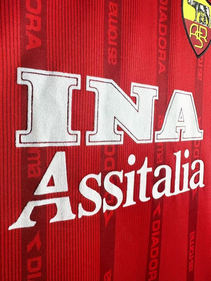 Retro 1999/00 Roma home long sleeved Yupoo Soccer Jerseys S-XXL6
