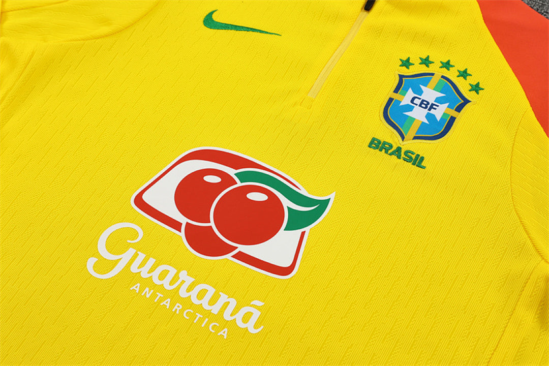 /26 Brazil Yellow Half Pull Training Suit (Adults&amp;Kids)8