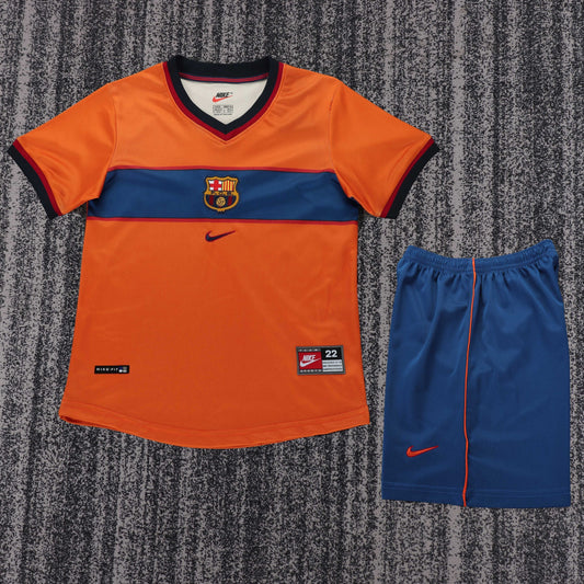 Retro Kids 1998/99 Barcelona Second away Football Jersey&amp;Size16-28