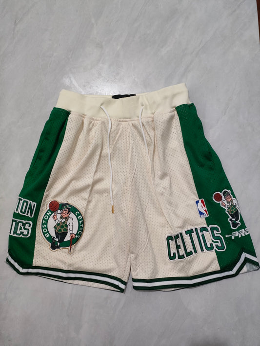 Boston Celtics Rice White Pocket JUST DON Shorts S-XXL