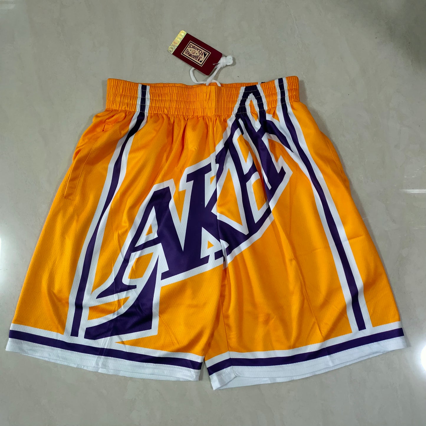 Lakers Yellow Mitchell&ness Pocket Shorts