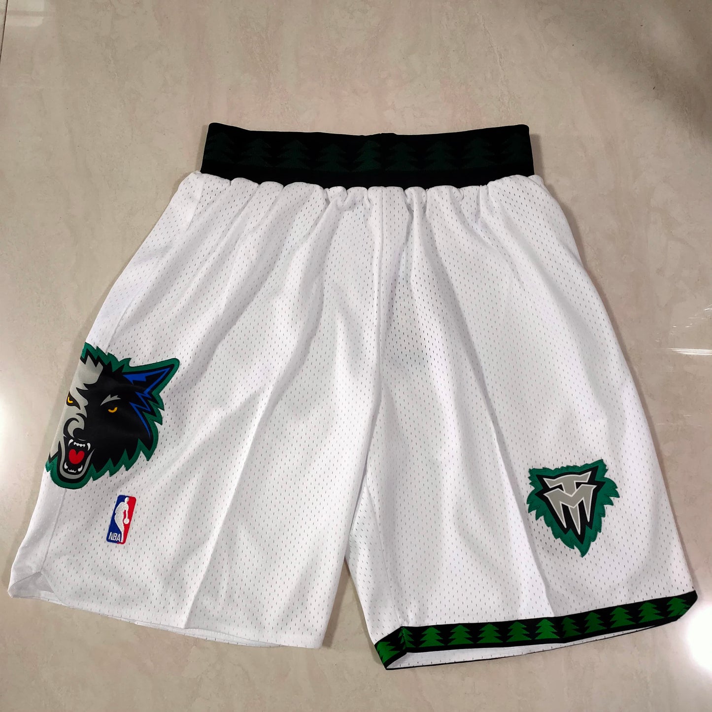 Timberwolves White Vintage Shorts
