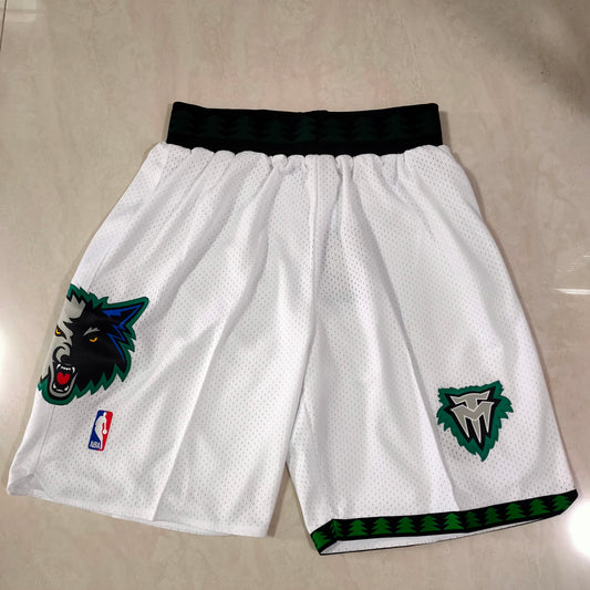 Timberwolves White Vintage Shorts