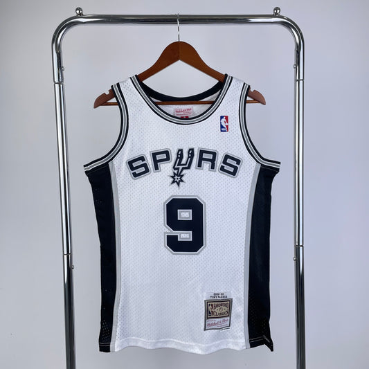 MN Heat Pressed Vintage Jersey: SW Spurs 2002/03 Season White 9 # Parker