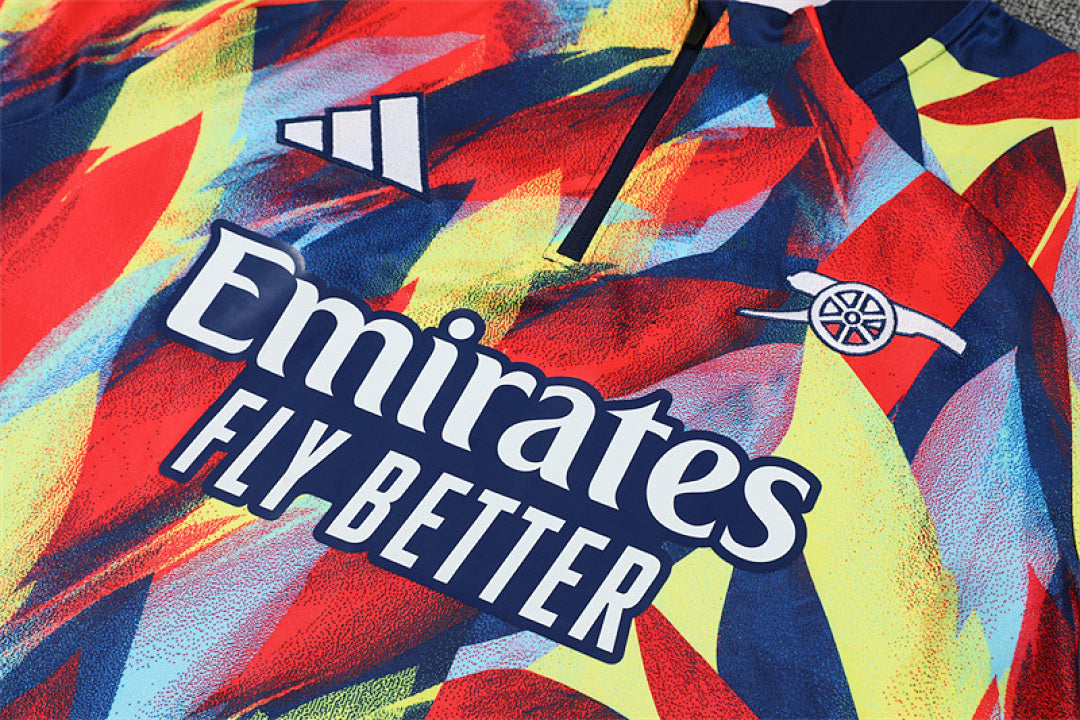 /26 Arsenal Yellow Red Half Pull Training Suit (Adults&amp;Kids)8