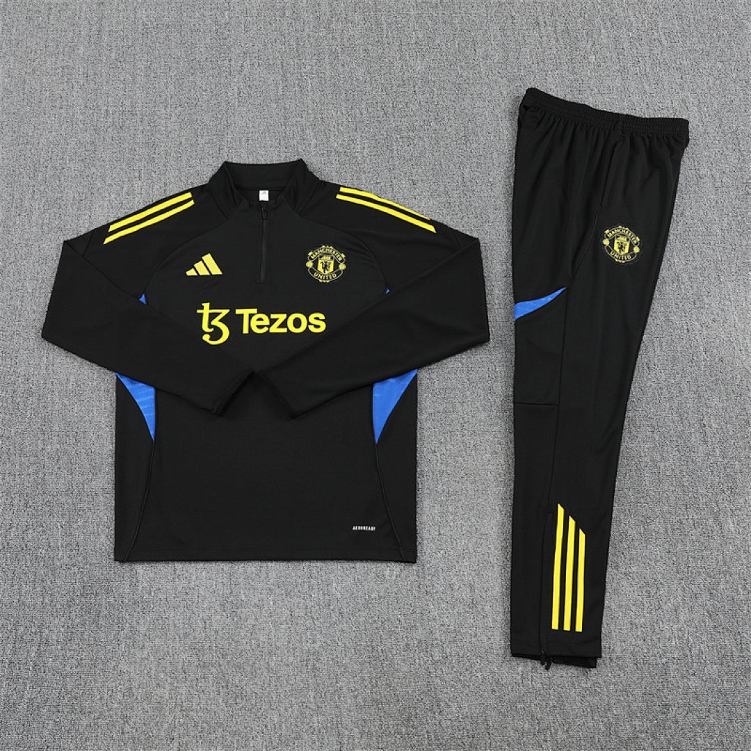 /26 Manchester United Black Half Pull Training Suit (Adults&amp;Kids)8