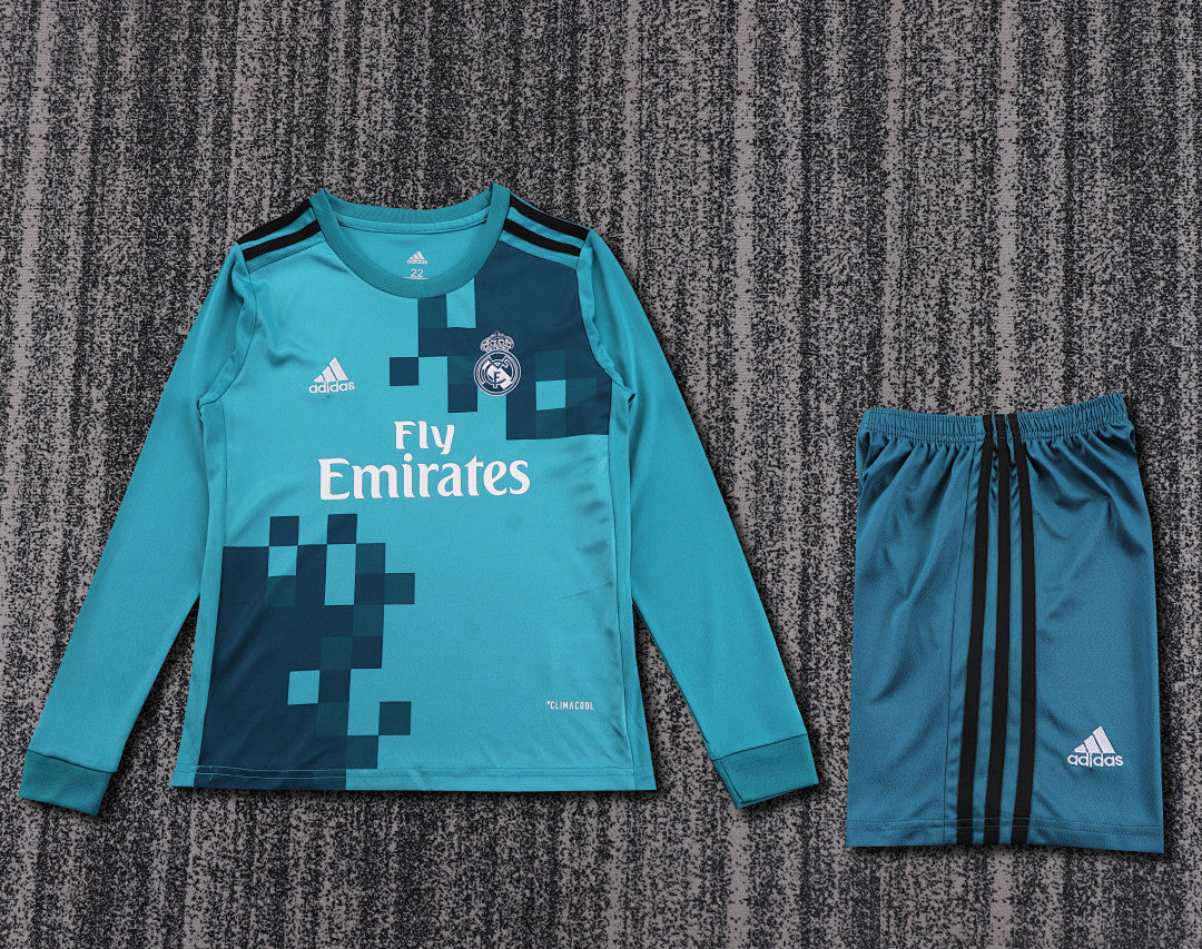 Retro Kids 2017/18 Real Madrid Second away Long sleeved&amp;Size16~286