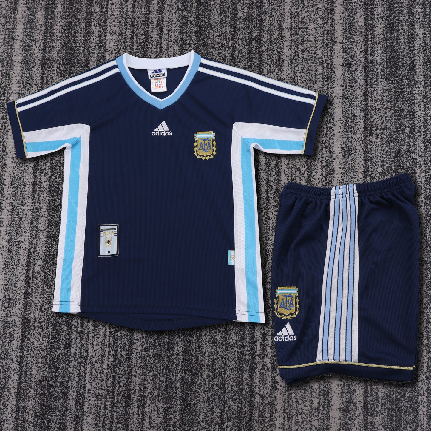 Retro Kids 1998 Argentina away Soccer Jersey&amp;Size16-28