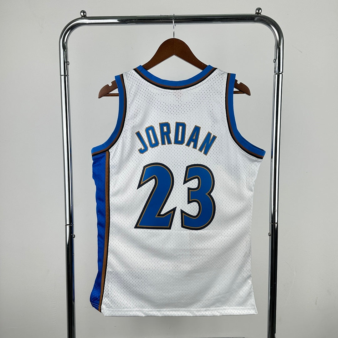 MN retro hot press jersey SW: Wizards 01/02 season white 23 # Jordan S-XXL7