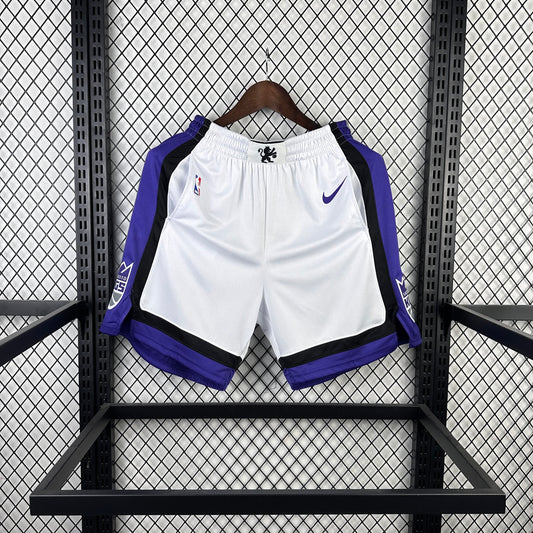 24 season Kings home white shorts