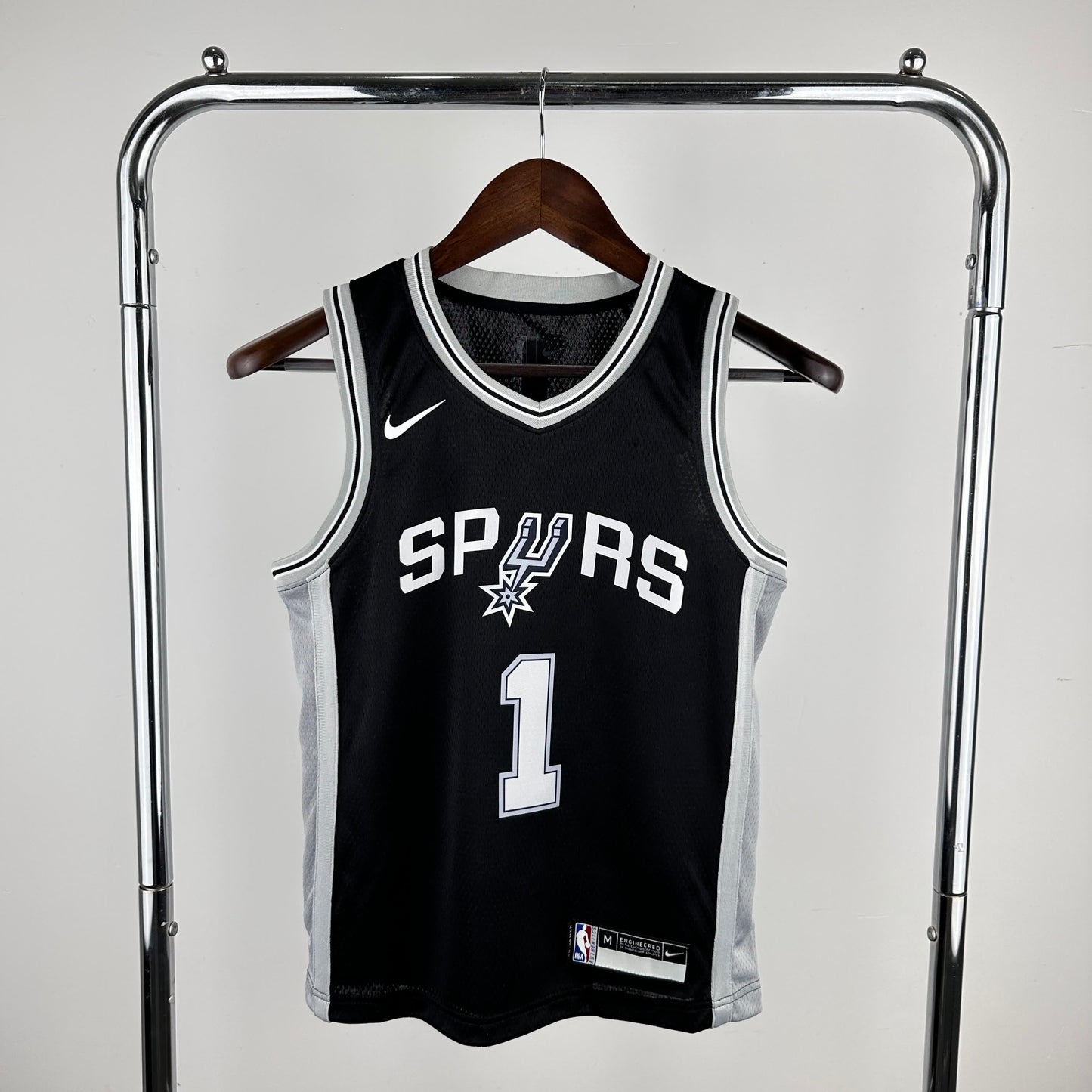 NBA Kids Spurs Black No.1 # WEMBANYAMA