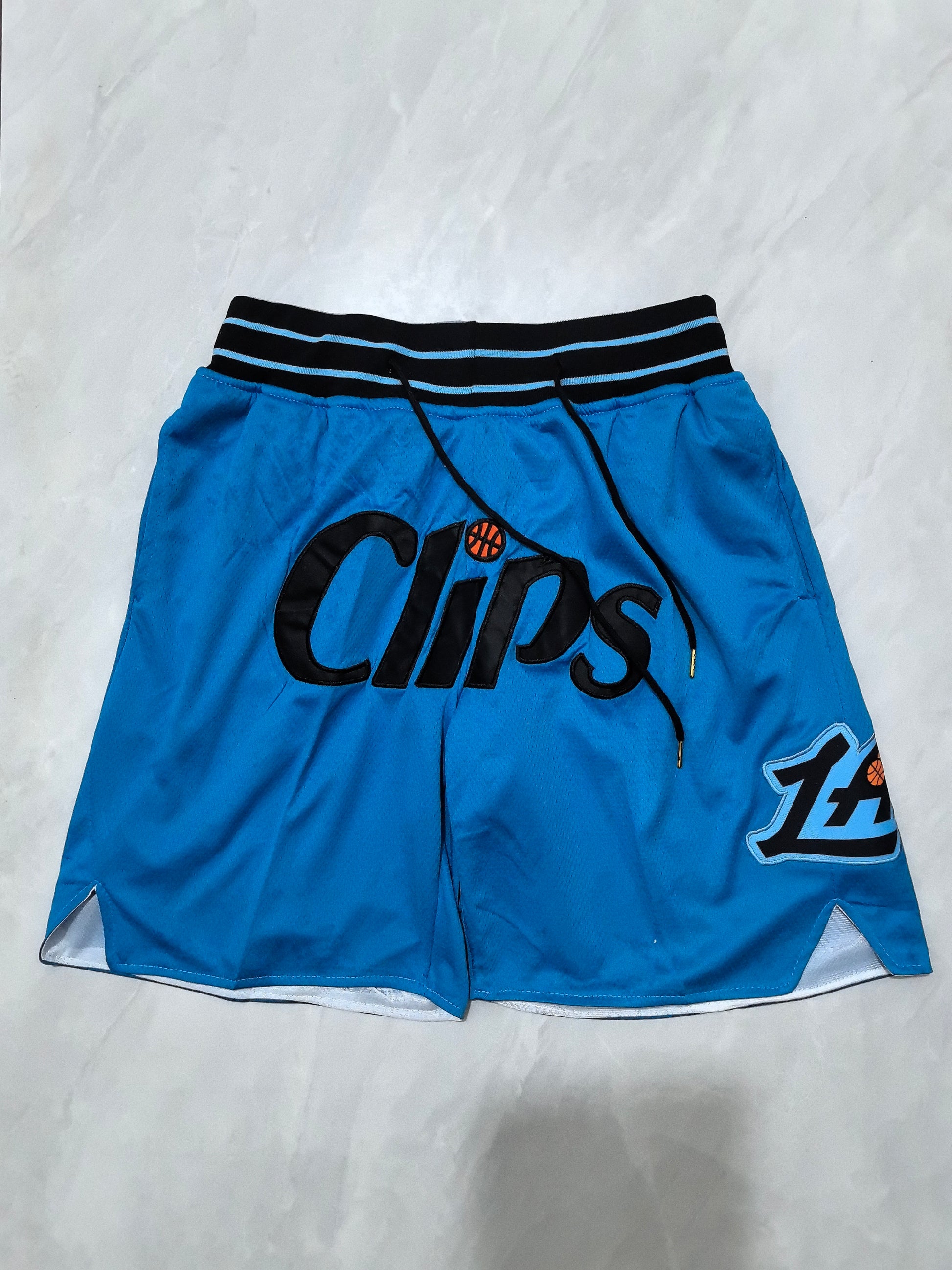 25th Los Angeles Clippers Light Blue City Edition Pocket JUST DON Shorts S-XXL