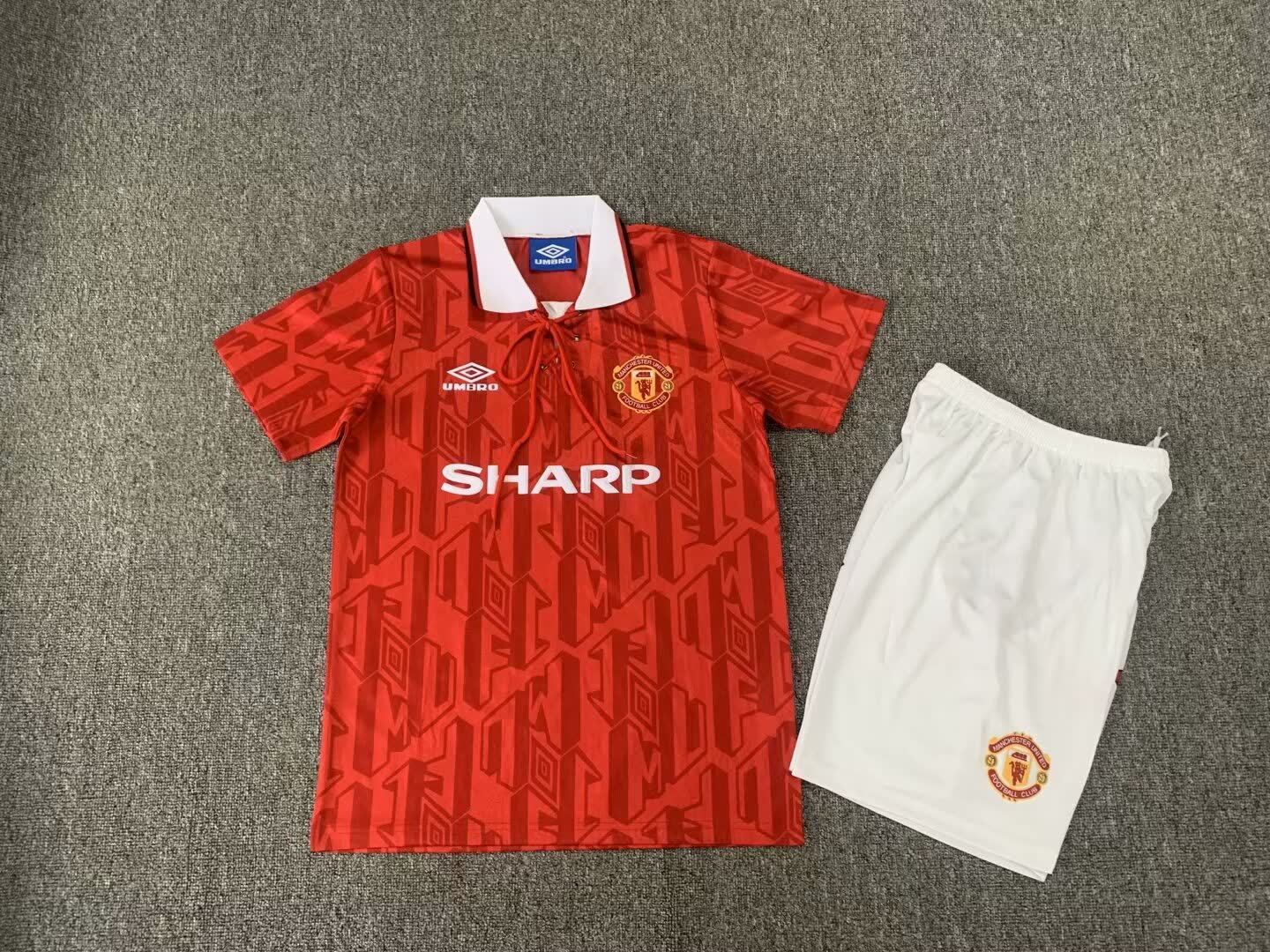 Retro Kids 92/94 Manchester United home size: 16-28
