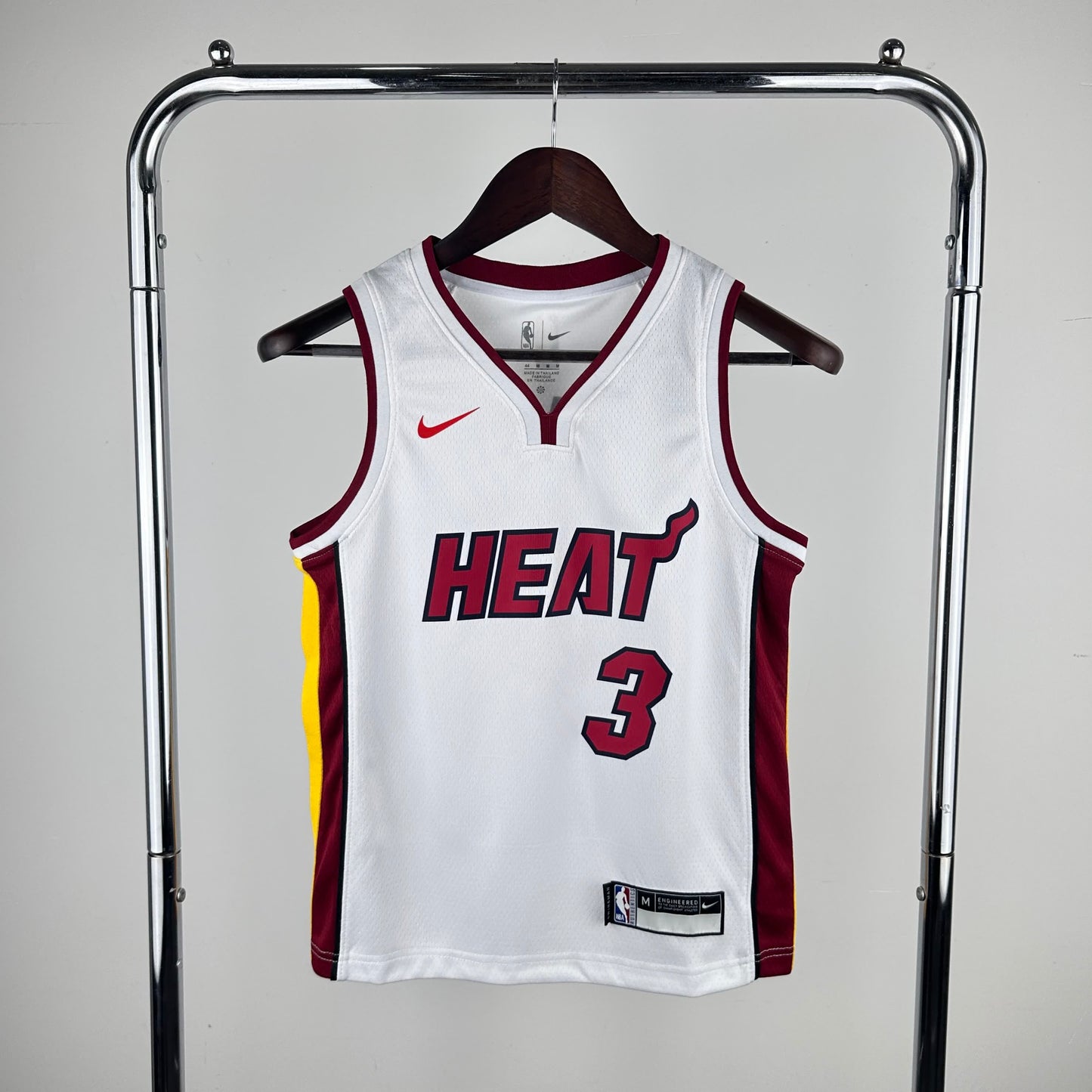 NBA Kids Heat V-neck White 3# Wade S-XXL