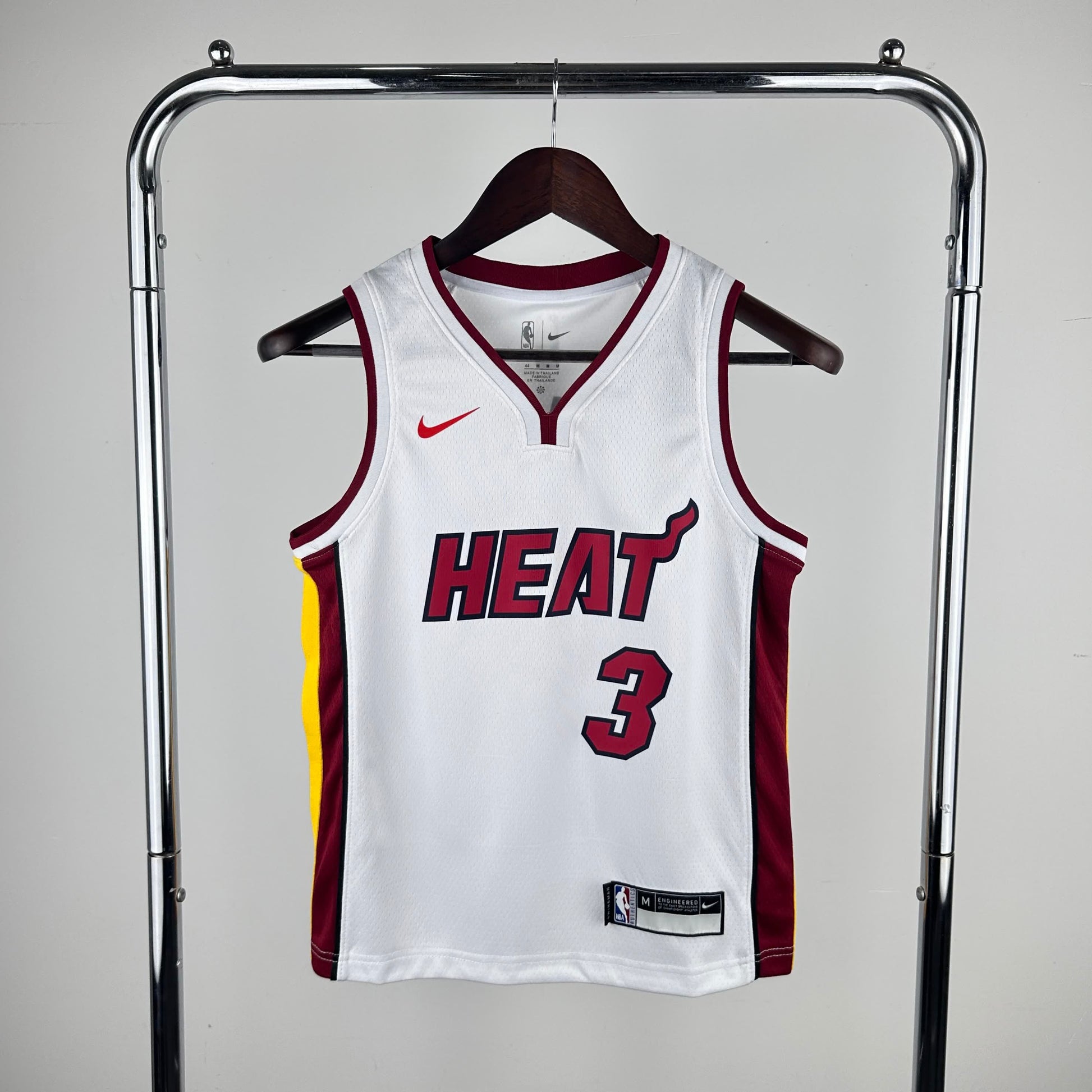 NBA Kids Heat V-neck White 3# Wade S-XXL