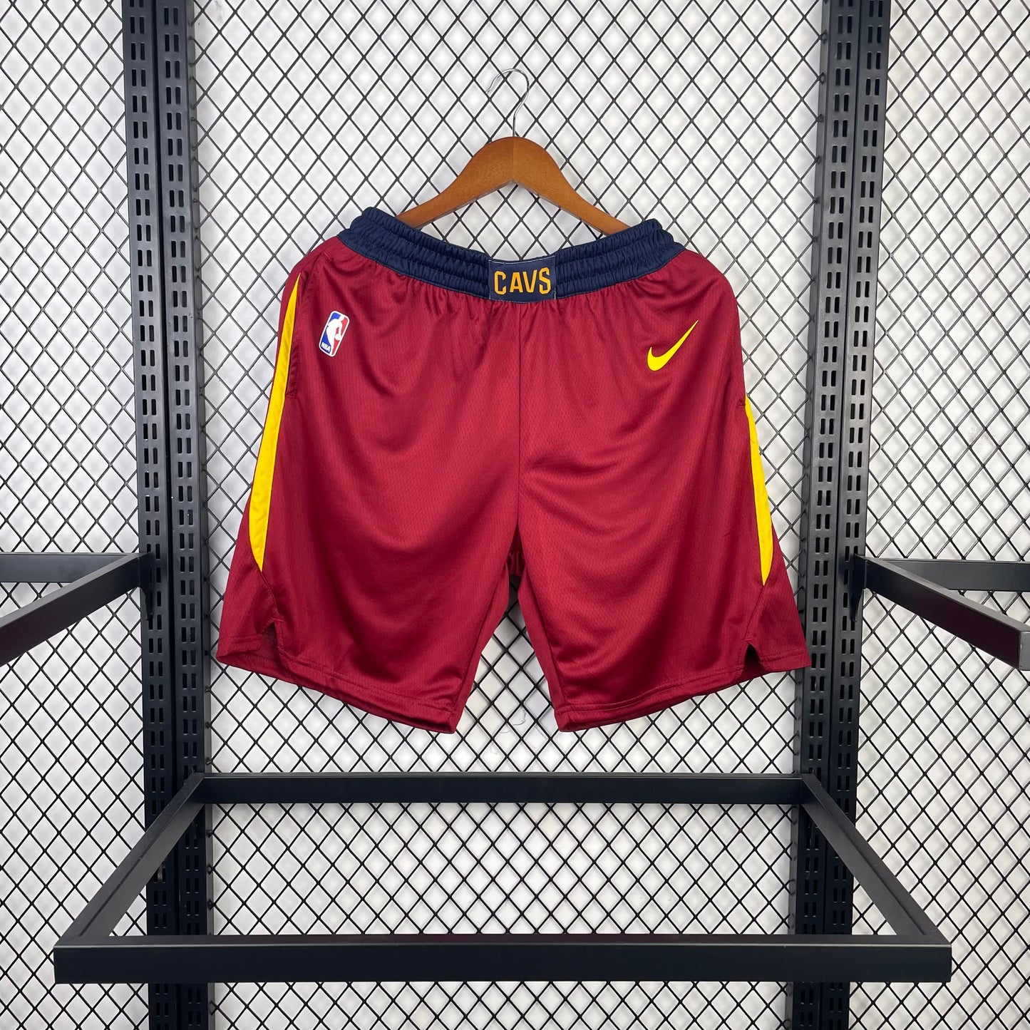 21st season Cavaliers away burgundy shorts
