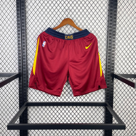 21st season Cavaliers away burgundy shorts
