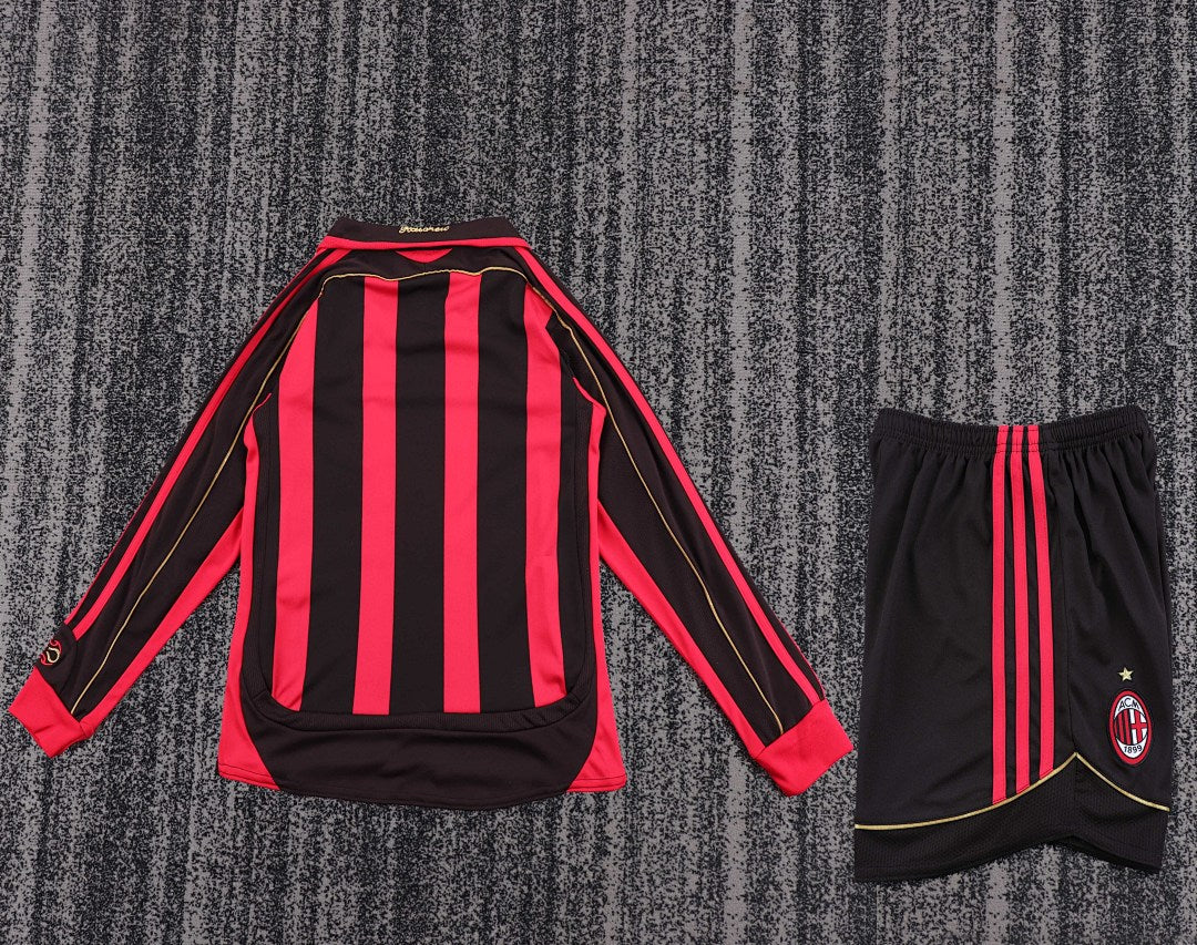 Retro Kids 2006/07 AC Milan home long sleeved&amp;Size16-286