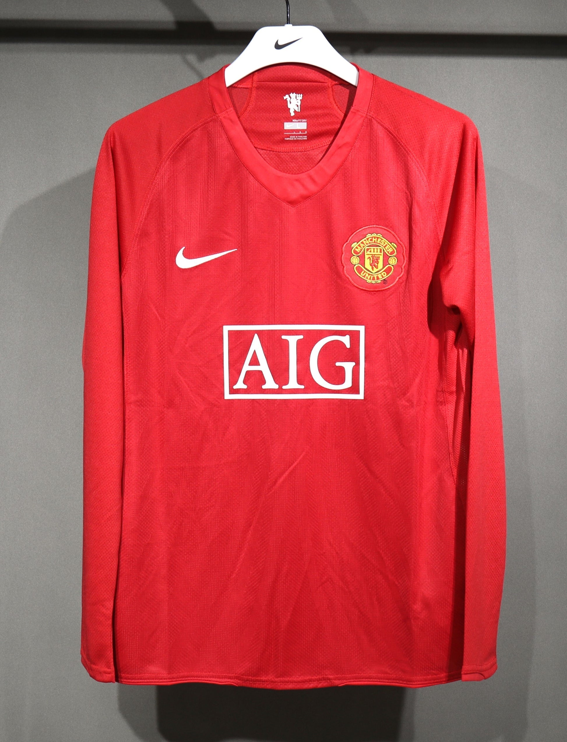 Retro 2007/08 Manchester United Home Long Sleeve Player Edition S-3XL