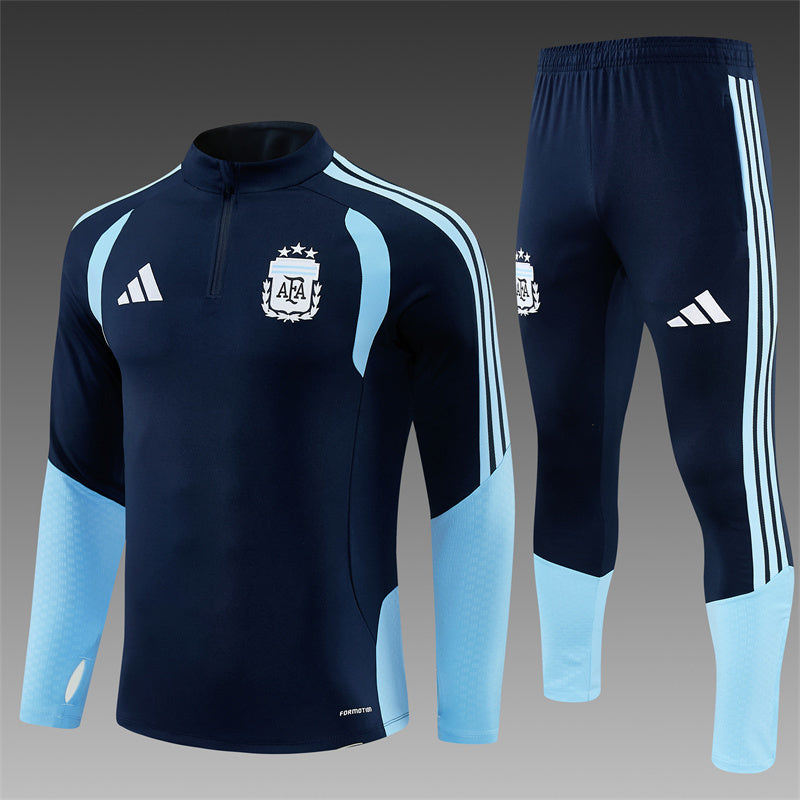 2026/27 Argentina Royal Blue Half Pull Training Suit Yupoo Soccer Jerseys (Adults&amp;Kids)