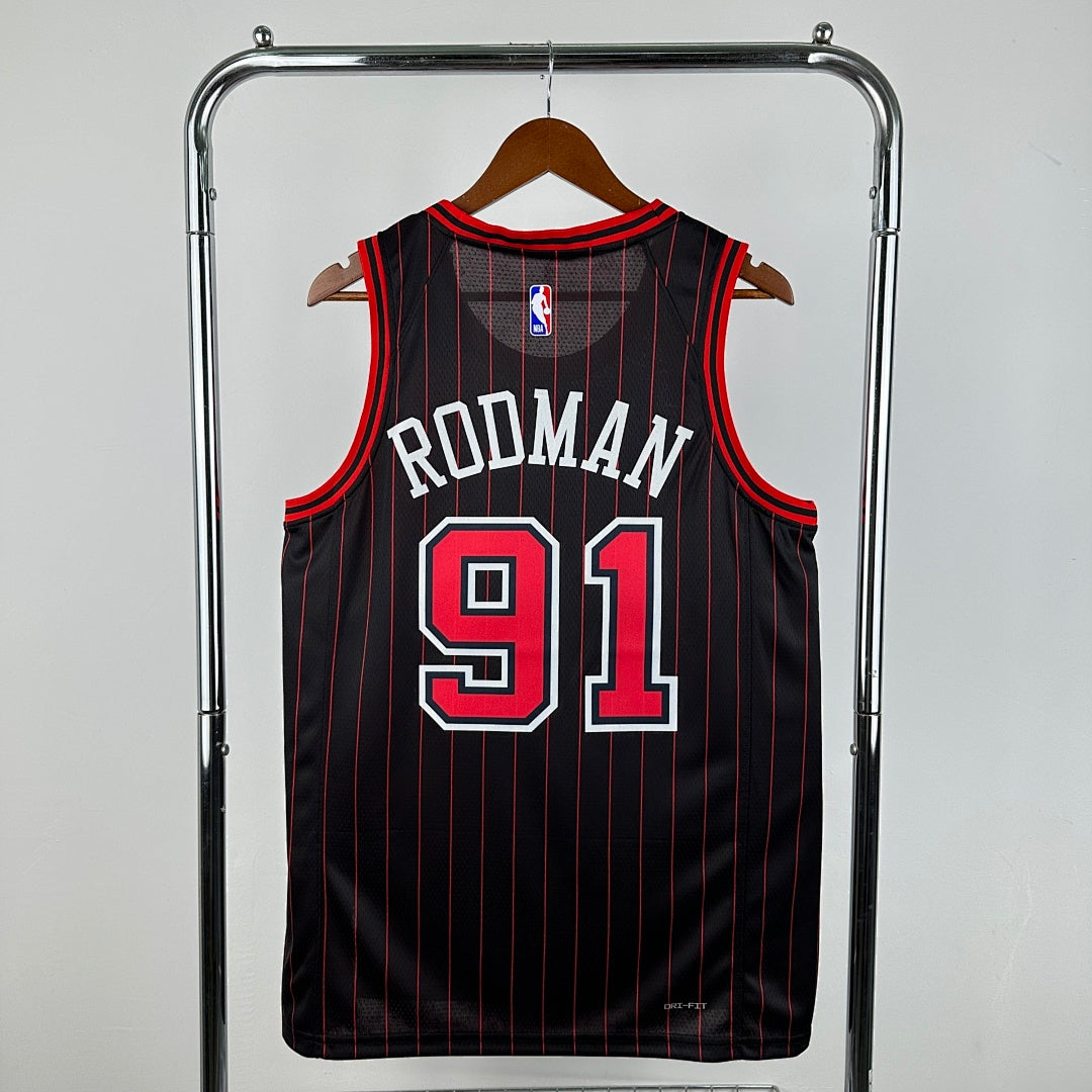 season Chicago Bulls Flyers Limited 91 # Rodman NBA jersey S-XXL4