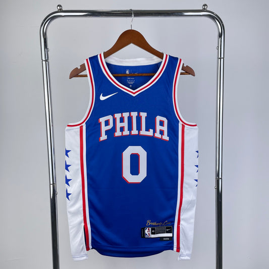 23 Season 76ers V-neck Blue 0 # Maxey