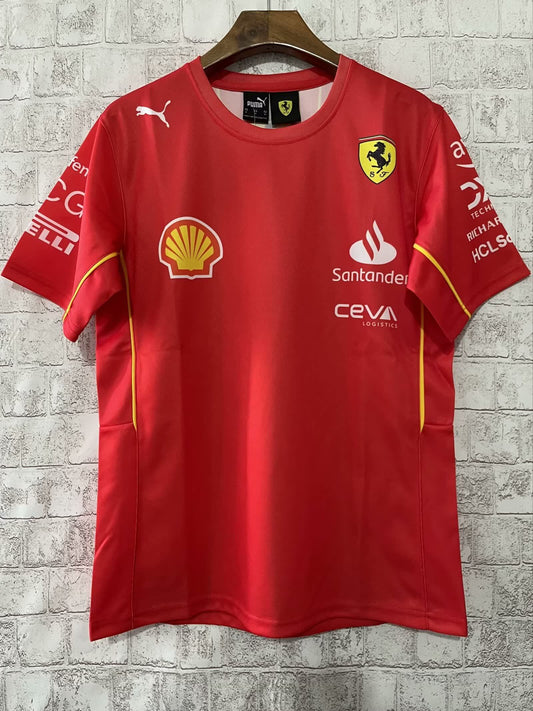 F1 2024 racing suit Ferrari round neck S-5XL