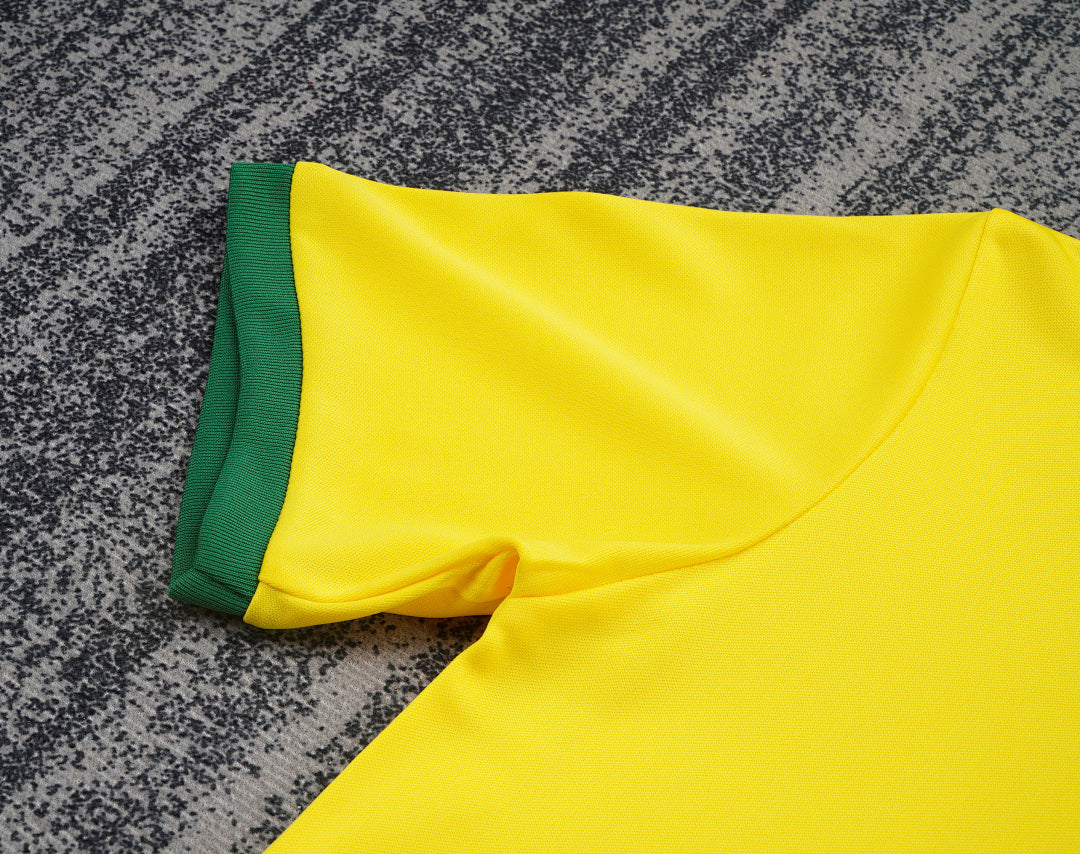 Retro Kids 1970 Brazil home yellow football shirt&amp;Size16-286