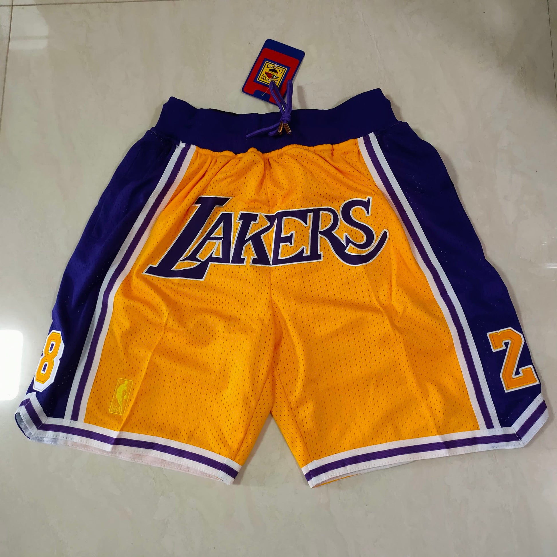 Lakers Yellow 8-24 Gaston Pocket Shorts