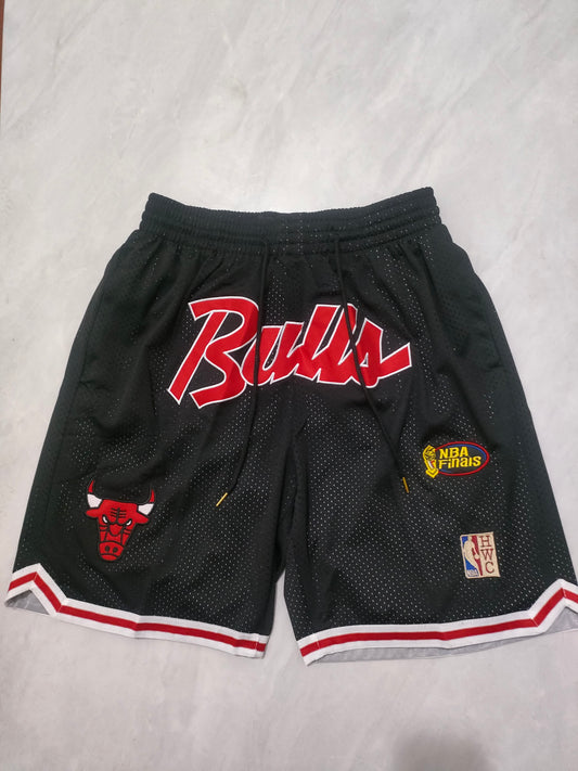 NBA Bulls Black Vintage Pocket Shorts