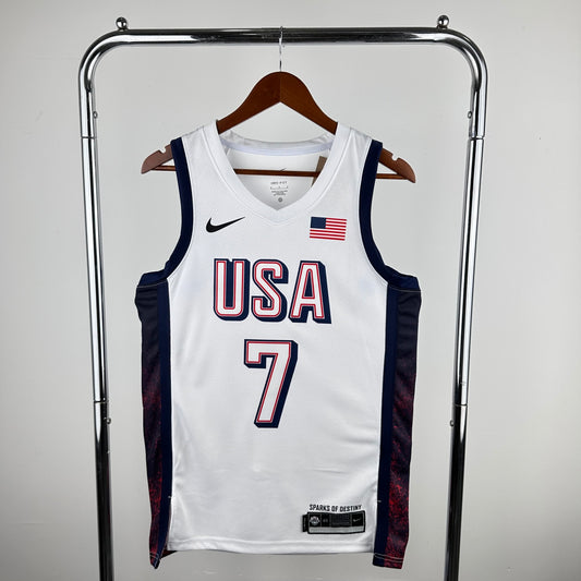 2024 Olympics US Team White 7 # Durant