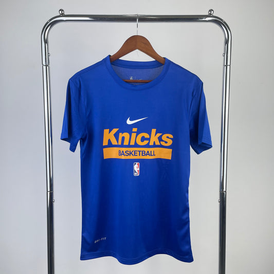 23 Season Knicks Blue Training Quick Dried T-shirt Short Sleeve